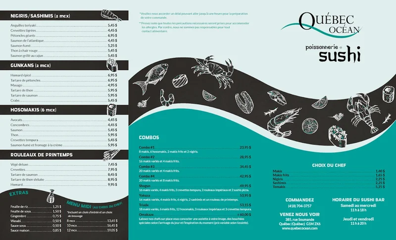 Poissonnerie Sushi Quebec Océan