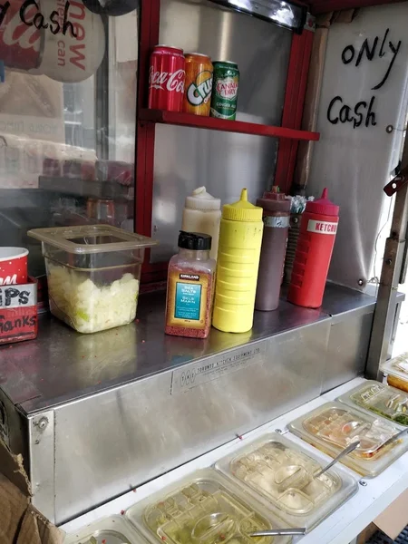 Hot Dog Cart Serving Halal Hotdogs