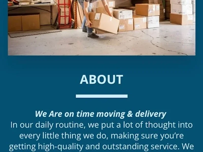 On time moving and delivery
