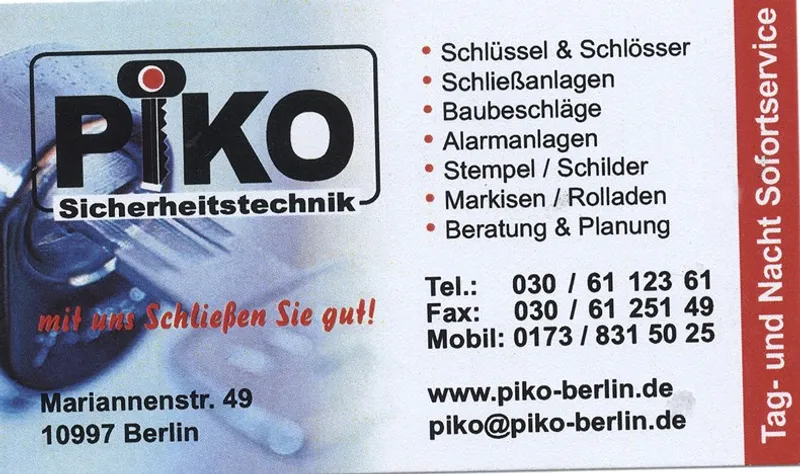 Kreuzberg Schlüsseldienst Piko