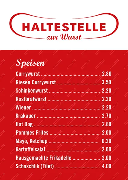 Haltestelle zur Wurst