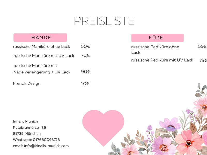 Irinails Munich - russische Maniküre + Pediküre