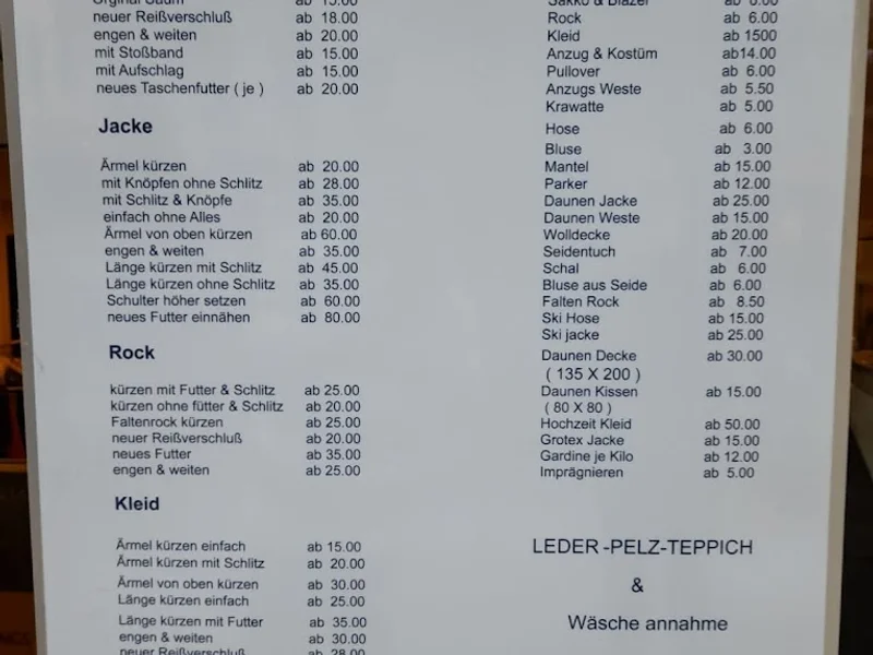 Änderungsschneiderei & Reinigung -Nähatelier-