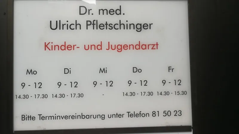 Kinderarztpraxis Herr Dr. med. Ulrich Michael Pfletschinger