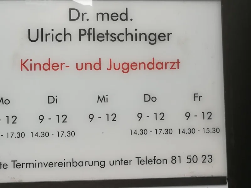 Kinderarztpraxis Herr Dr. med. Ulrich Michael Pfletschinger