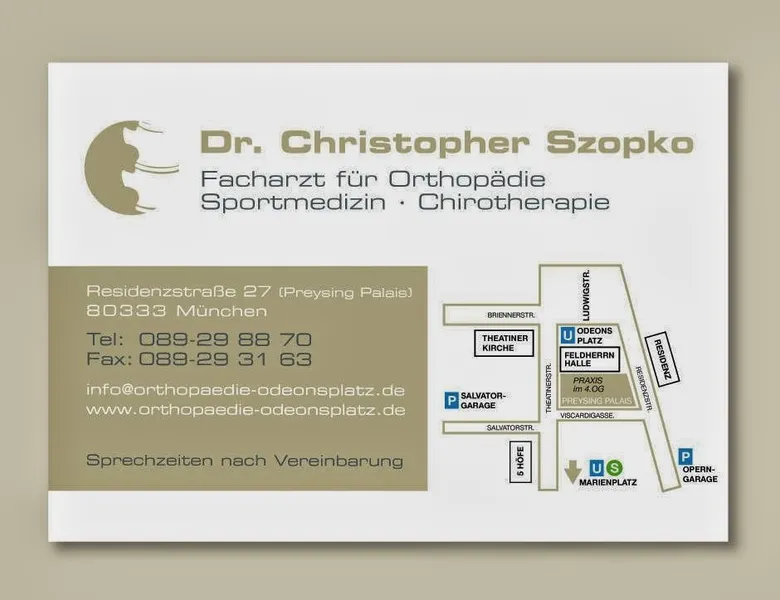 Dr. Christopher Szopko Privatpraxis Orthopäde Sportmedizin Chirotherapie