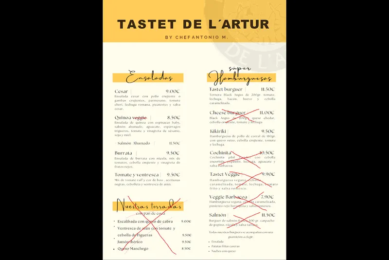 El Tastet de l'Artur Restaurante de cocina catalana y española