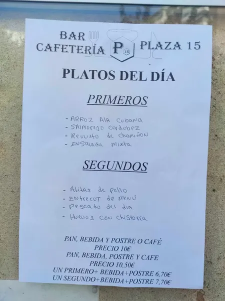 Cafetería Plaza quince