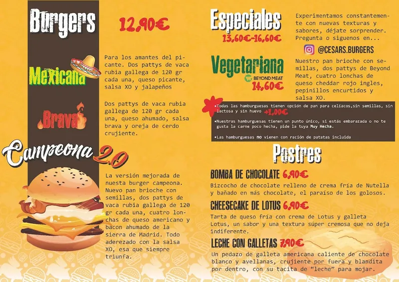 Cesar's burgers