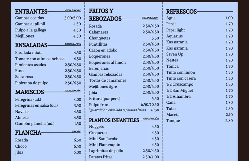 Pescaítos y Mariscos La Raya