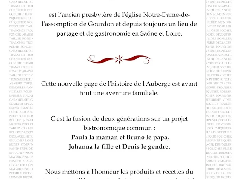 Auberge de Gourdon - Saone et Loire (71)