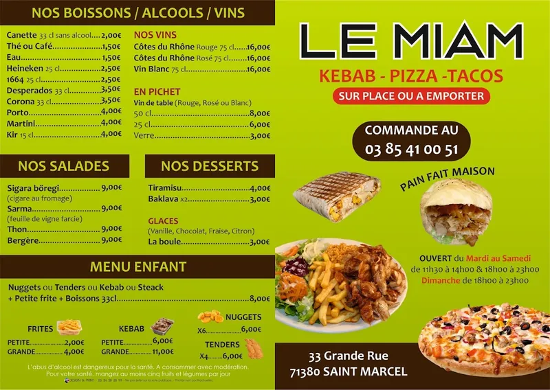 Le Miam : pizza / kebab /tacos