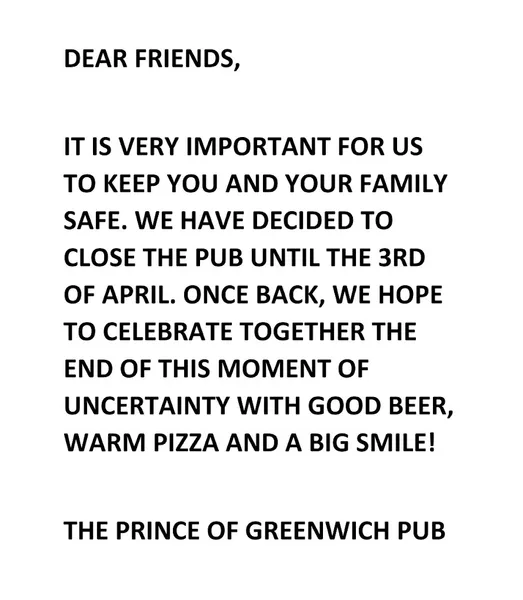 The Prince of Greenwich Pub