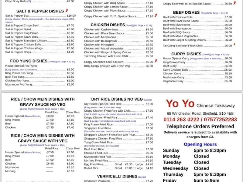 Yo Yo Chinese Takeaway