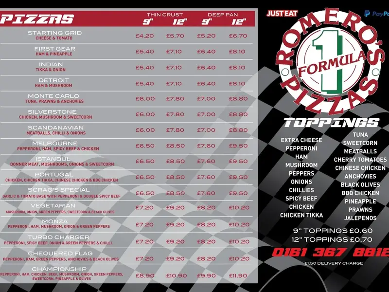 Romero's F1 Pizzas