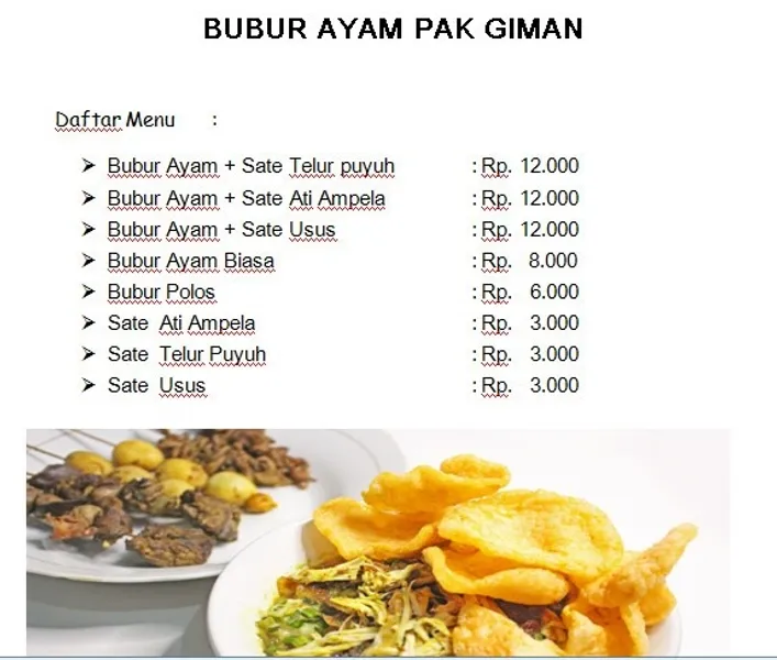 Bubur Ayam Pak Giman