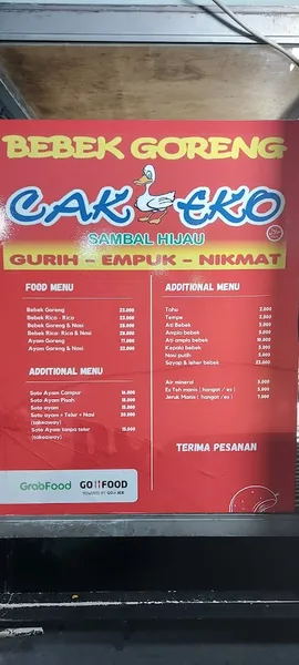 Bebek Goreng Cak Eko, Depan Mall Pgc