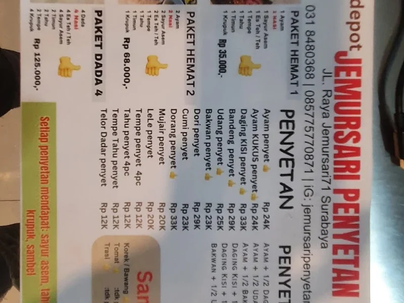 Depot Jemursari Aneka Penyetan