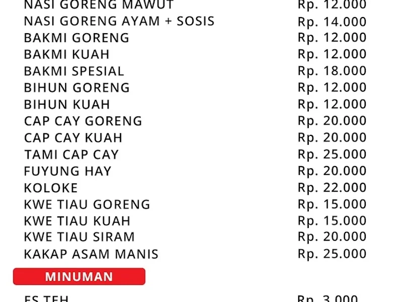 Warung Mutiara 10 ( Nasi Goreng Cap Cay Bihun Fuyung Hai Kwei tiau Bakmie )