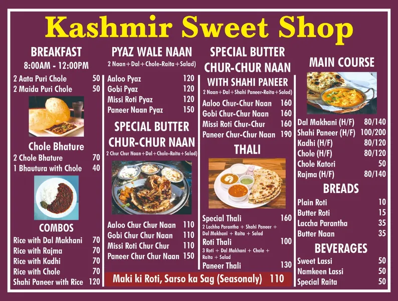 Kashmir Sweet Shop Chur Chur Naan