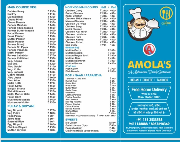 Amola's - A Multicuisine Family Restaurant