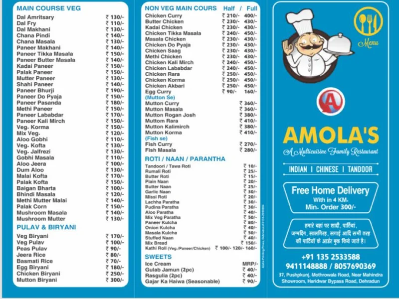 Amola's - A Multicuisine Family Restaurant