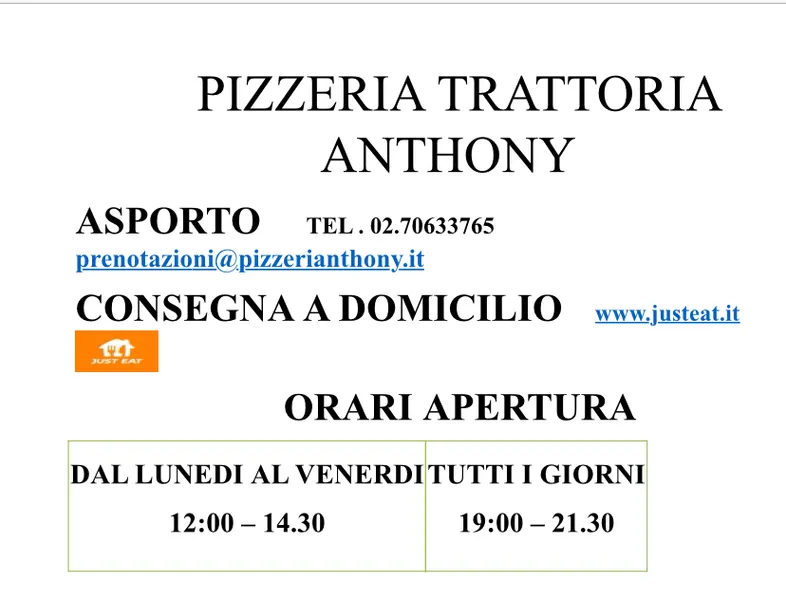 Pizzeria Trattoria Anthony