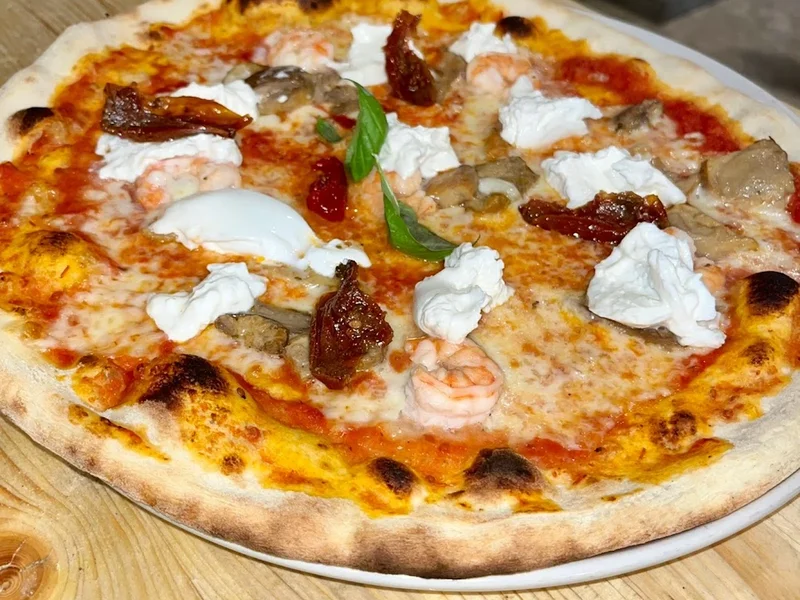 Basilico, pizza, cibo, cose, beverage