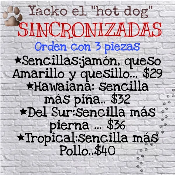 Tortas y hamburguesas Yacko el “Hot dog”
