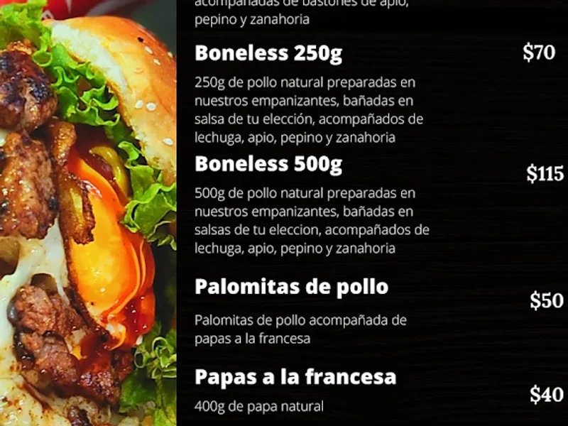 Hamburguesas y alitas Los 2 Carnales