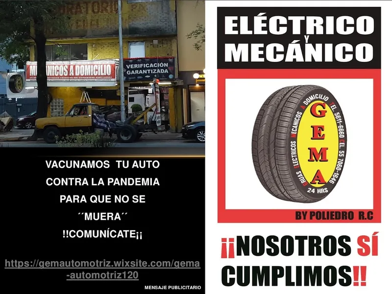 GEMA MECANICO EMERGENCIAS A DOMICILIO 24 HRS