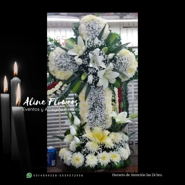 Arreglos Florales Fúnebres a Domicilio 24 hrs en CDMX | Envíos en CDMX y parte de Edo mex | Florería Aline Flowers Cdmx