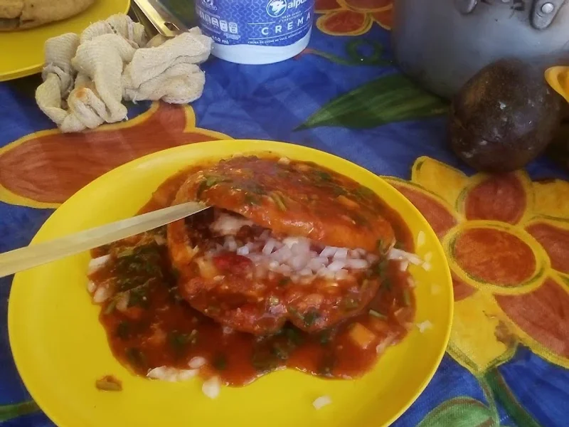 Gorditas ahogadas, tortas de pierna horneada y cochinita, " GAMBOA "