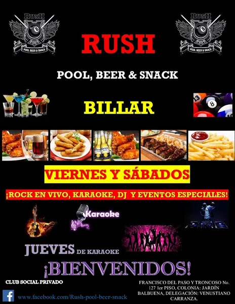 RUSH pool beer & snack