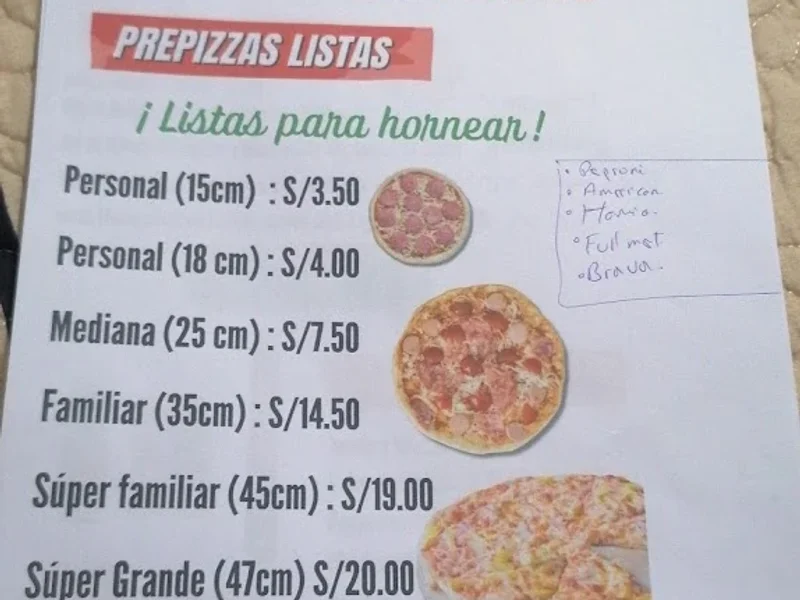 Pizza D´Luis Insumos