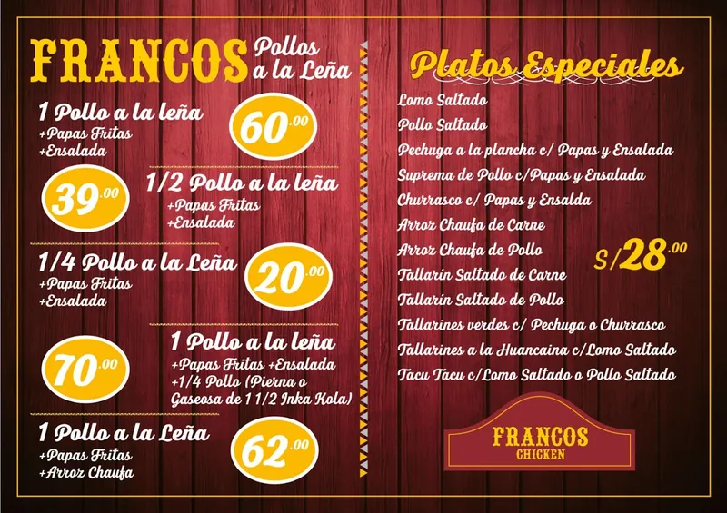 FRANGOS Pollos a la leña