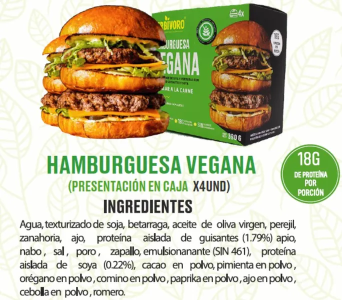 HERBIVORO HAMBURGUESAS VEGANAS