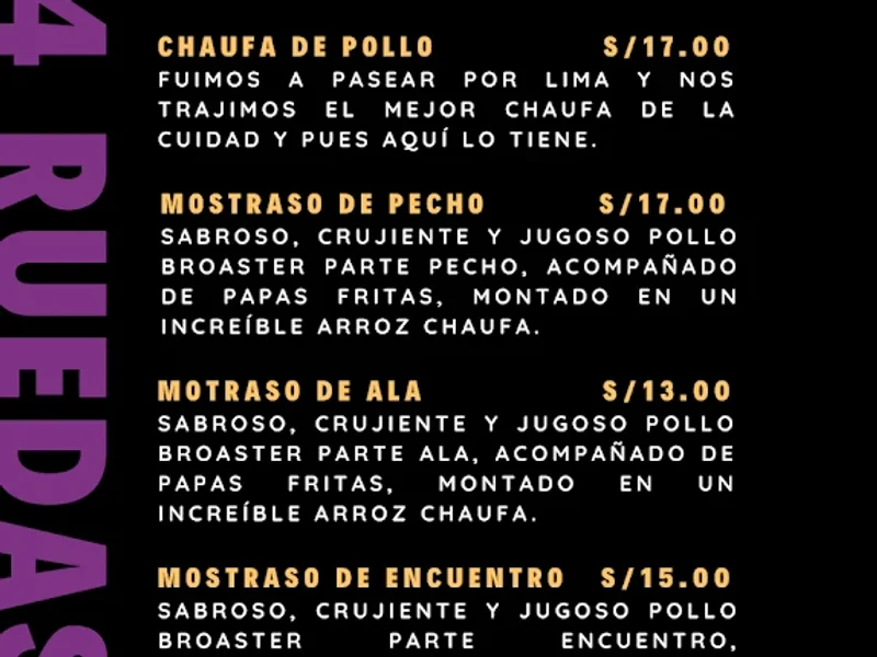 En 4 Ruedas Comida Rapida