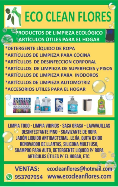 Artículos de limpieza; útiles del hogar-Eco Clean Flores