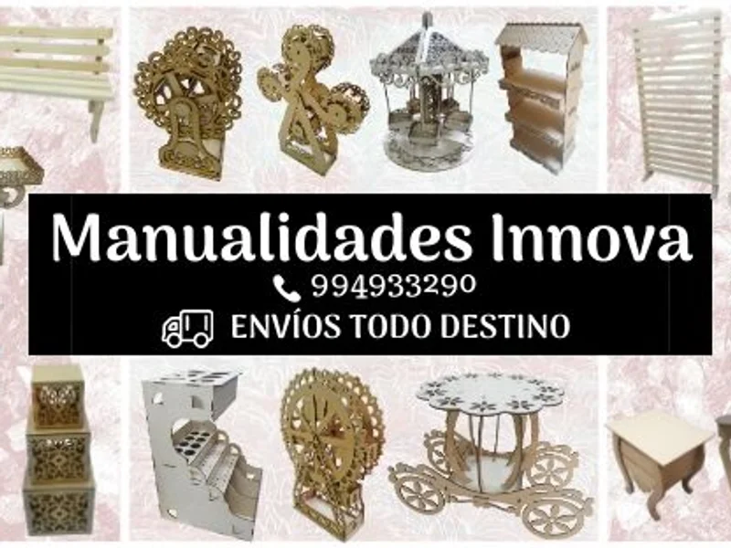 Manualidades Innova; Trupan en Láser, Decoración para Fiestas en Mdf y Madera