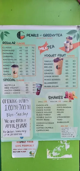 PEARLS OF GREENYTEA MILKTEA SHOP