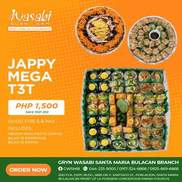 GRYN WASABI SUSHI BAR – STA. MARIA BULACAN BRANCH