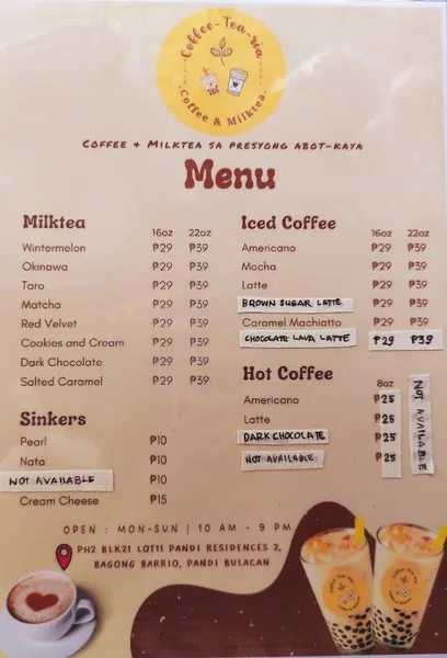 Coffee-Tea-ria_Pandi (Coffee at Milktea sa Presyong Abot-kaya)