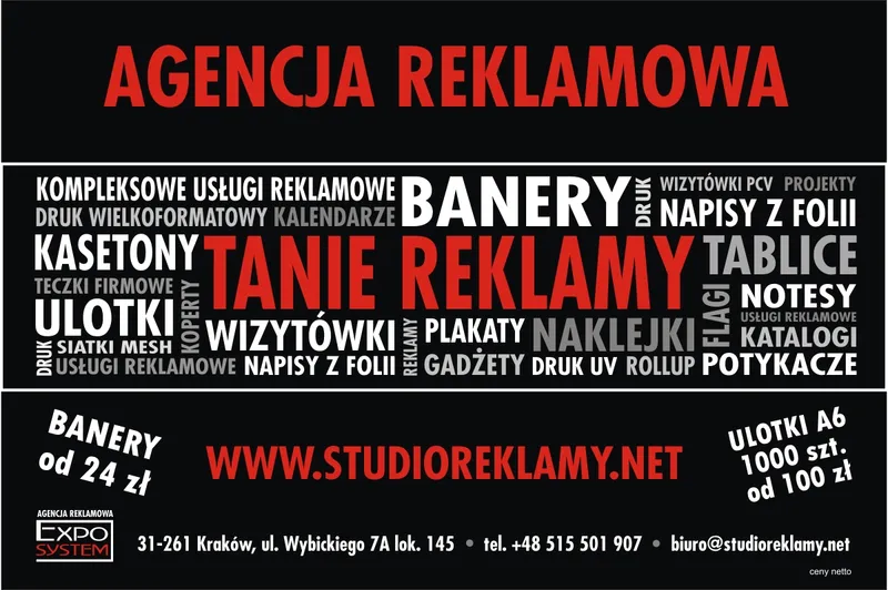 Montaż reklam, usługi reklamowe Kraków