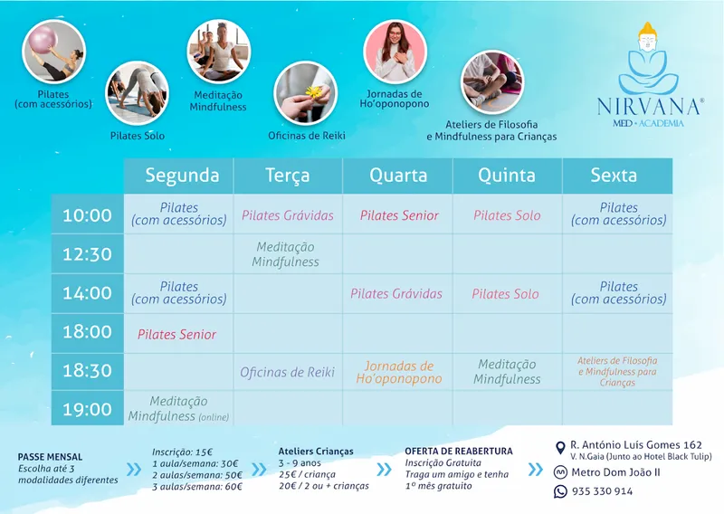 Academia NIRVANA - Aulas e Práticas de Mindfulness, Meditação, Ho'oponopono, Neuromeditação, Reiki, Tarôt em Gaia