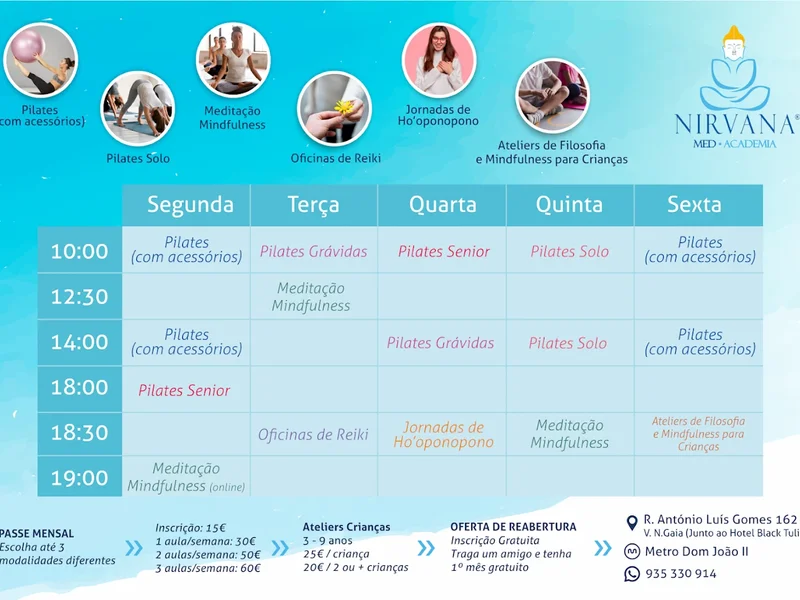 Academia NIRVANA - Aulas e Práticas de Mindfulness, Meditação, Ho'oponopono, Neuromeditação, Reiki, Tarôt em Gaia