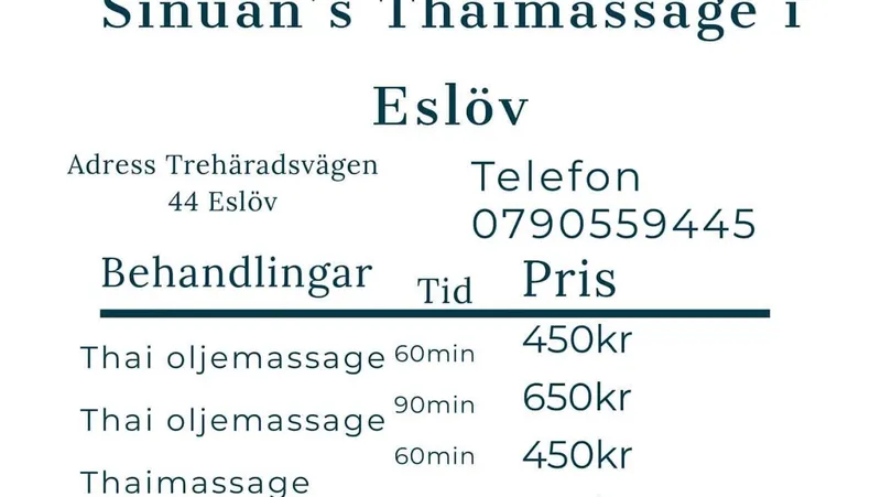 Sinuan's Thaimassage i Eslöv