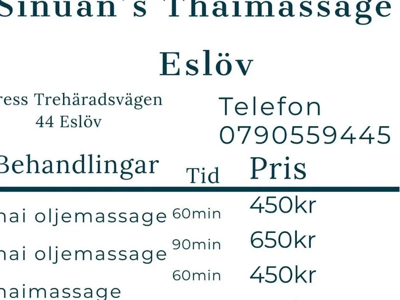 Sinuan's Thaimassage i Eslöv