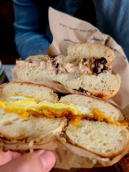 egg sandwich Brooklyn Bagel & Coffee Company in Astoria