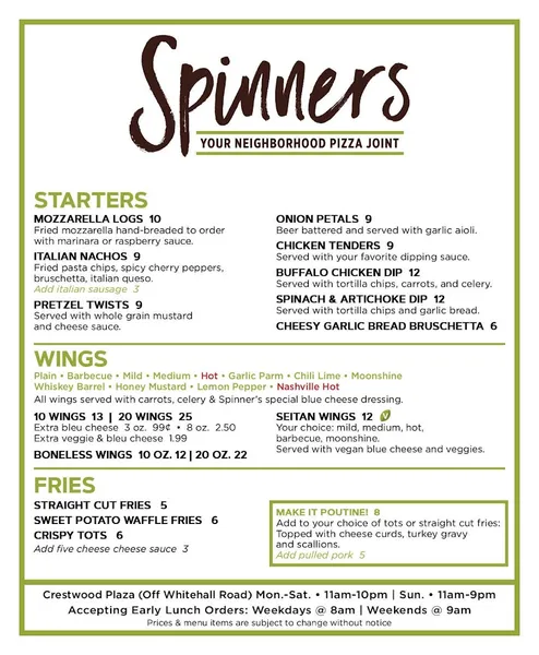 Spinners Pizza & Pub